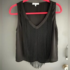 Lucy Paris Black Fringe Sleeveless Blouse sizM
Boho Festival Coachella Western